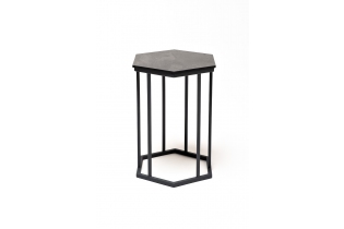 «Женева» интерьерный стол из HPL шестиугольный, D40, H55, цвет «серый гранит»