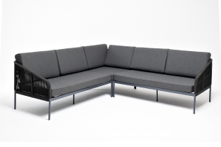 «Канны» угловой модульный диван из роупа (веревки), цвет темно-серый