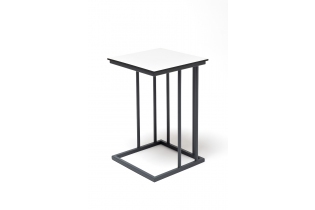 «Тулон» интерьерный стол из HPL квадратный 40х40, H60, цвет молочный