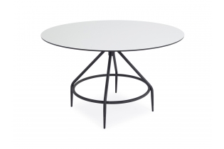 «Ницца» обеденный стол из HPL круглый Ø100см, цвет «молочный»