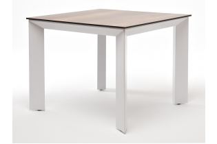 «Венето» обеденный стол из HPL 90х90см, цвет «дуб«, каркас белый