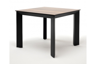 «Венето» обеденный стол из HPL 90х90см, цвет «дуб«, каркас черный