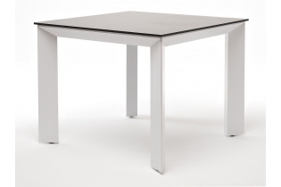 «Венето» обеденный стол из HPL 90х90см, цвет «серый гранит«, каркас белый