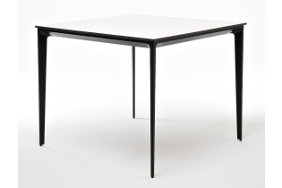«Малага» обеденный стол из HPL 90х90см, цвет молочный, каркас черный