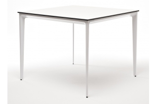 «Малага» обеденный стол из HPL 90х90см, цвет молочный, каркас белый