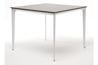 «Малага» обеденный стол из HPL 90х90см, цвет «серый гранит«, каркас белый
