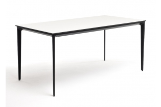 «Малага» обеденный стол из HPL 160х80см, цвет молочный, каркас черный