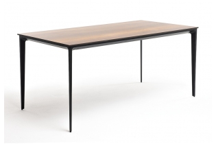 «Малага» обеденный стол из HPL 160х80см, цвет «дуб«, каркас черный