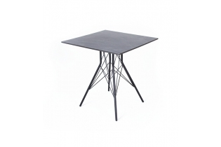 «Конте» интерьерный стол из HPL 70x70см, цвет «дуб«, подстолье медь