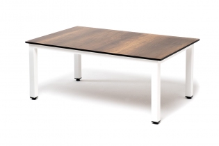 «Этна» стол интерьерный раздвижной из HPL 80-120х120, H77-75, цвет столешницы мрамор «Каррара»