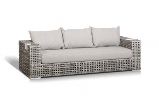«Тито» диван из искусственного ротанга трехместный, цвет серый
