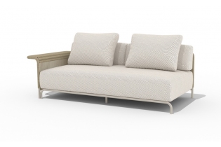 «Мальдивы» плетеный правый модуль дивана, цвет соломенный