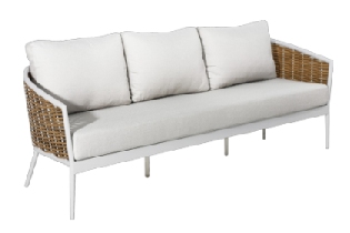 «Тоскана» диван из искусственного ротанга трехместный, цвет соломенный