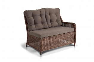 «Бергамо» плетеный левый модуль дивана, цвет коричневый