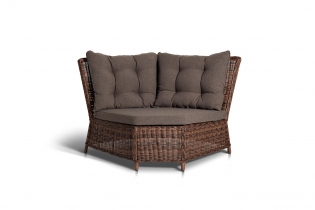 «Бергамо» плетеный угловой диванный модуль, цвет коричневый