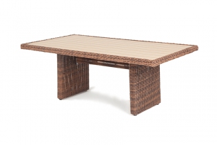 «Бергамо» плетеный обеденный стол (коричневый)