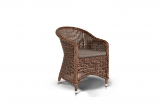 «Равенна» плетеное кресло из искусственного ротанга, цвет коричневый с темно-серой подушкой