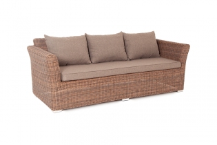 «Капучино» диван из искусственного ротанга трехместный, цвет коричневый