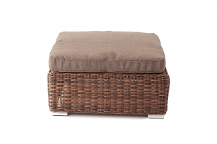«Лунго» плетенная оттоманка с подушкой, цвет коричневый