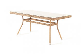 «Латте» плетеный стол из искусственного ротанга, цвет соломенный 160х90см