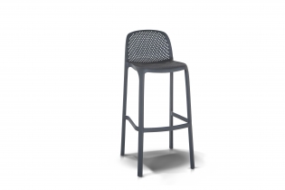 «Севилья» барный стул из пластика (темно-серый)