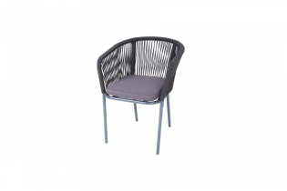 «Марсель» плетеный стул из эластичных лент, цвет темно-серый