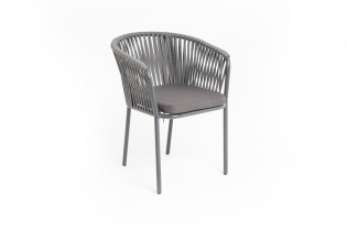 «Бордо» плетеный стул из роупа (веревки), цвет серый