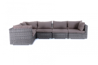 «Лунго» трансформирующийся диван из искусственного ротанга (графит)