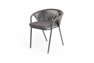 «Женева» плетеный стул из синтетических лент, цвет бежевый, плоская веревка